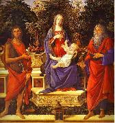 Sandro Botticelli Virgin and Child Enthroned between Saint John the Baptist and Saint John the Evangelist oil